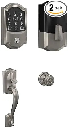 Schlage Encode Plus Wi-Fi Smart Lock with Camelot Handleset Entry Set for Front Door, Unlock with Apple Watch, Satin Nickel