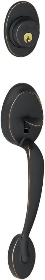 Schlage F58 PLY 716 Plymouth Exterior Handleset with Deadbolt, Aged Bronze (Exterior Half Only)