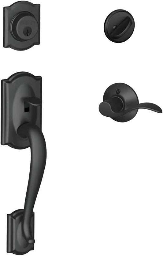 Schlage Front Door Handleset, Left Hand Accent Lever, Matte Black