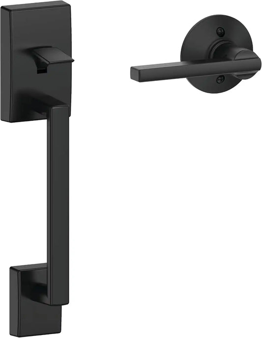 SCHLAGE Century Lower Half Entry Handleset, Latitude Lever, Matte Black