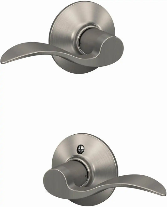 Schlage F10 ACC 619 Accent Door Lever, Hall & Closet Passage Lock, Satin Nickel