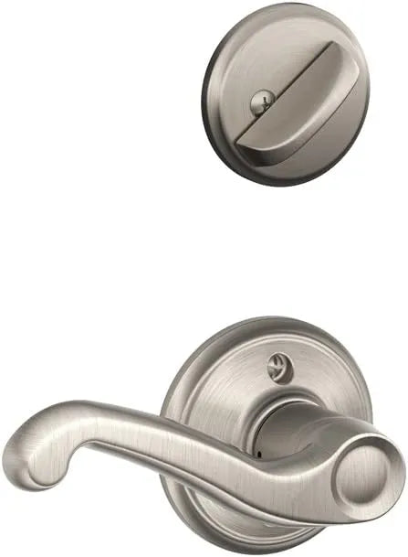 Schlage F60GRW619FLA(RH) Greenwich Active Door Handleset with Flair Right Hand Interior, Satin Nickel