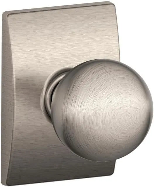 SCHLAGE Orbit Hall/Closet Passage Door Knob, Satin Nickel