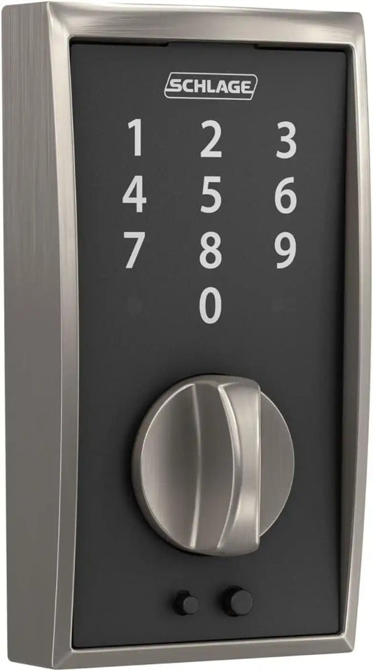 Schlage Touch Electronic Deadbolt Lock with Century Trim, Satin Nickel