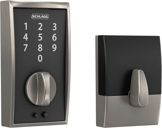 Schlage Touch Electronic Deadbolt Lock with Century Trim, Satin Nickel