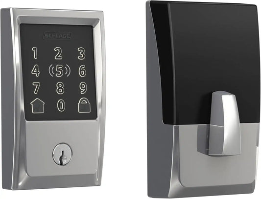 Schlage Encode Plus Smart WiFi Deadbolt Lock, Tap to Unlock, Bright Chrome