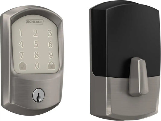 Schlage Encode Smart WiFi Deadbolt Lock with Greenwich Trim, Satin Nickel