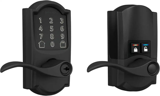 Schlage Encode Smart WiFi Lock, Lever Handle, Century Trim, Matte Black