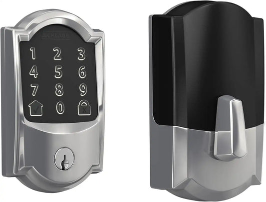 Schlage Encode Smart WiFi Deadbolt Lock with Camelot Trim, Bright Chrome