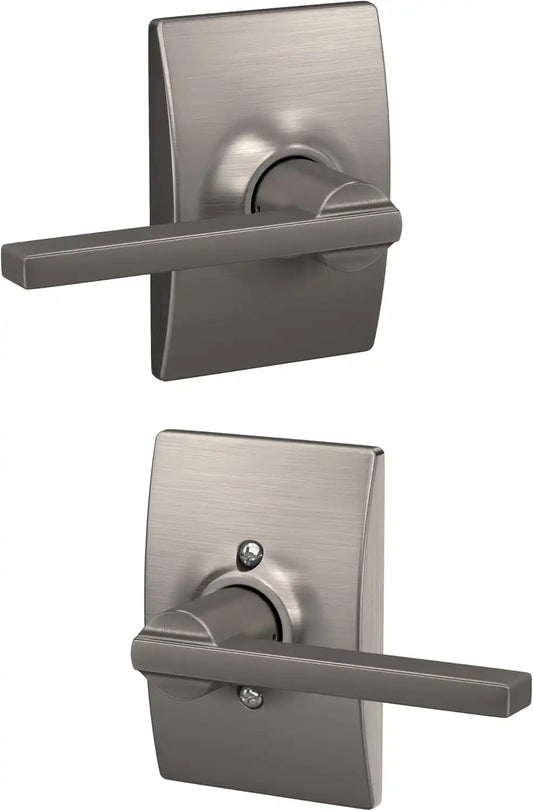 SCHLAGE Latitude Hall/Closet Passage Door Handle, Reversible, Satin Nickel