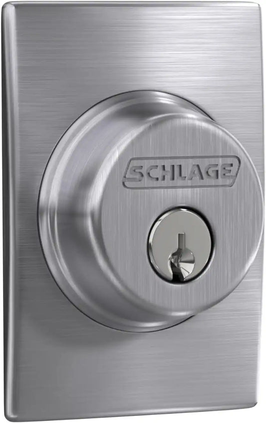 Schlage Century Single Cylinder Front Door Deadbolt, Satin Chrome