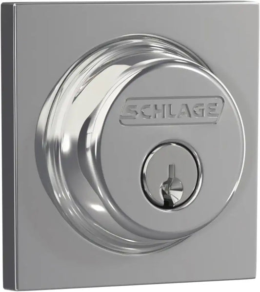 Schlage Collins Single Cylinder Front Door Deadbolt, Bright Chrome