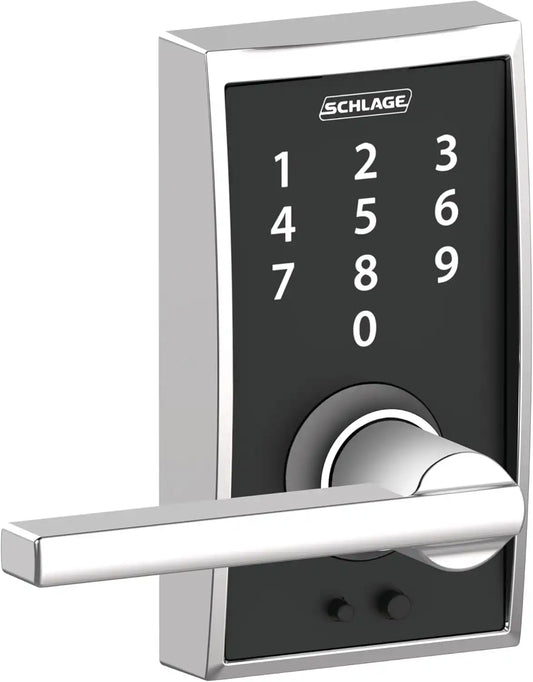 SCHLAGE Touch Century Lock with Latitude Lever (Bright Chrome) FE695 CEN 625 LAT