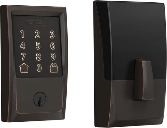 Schlage Encode Smart WiFi Deadbolt Lock with Century Trim, Aged Bronze