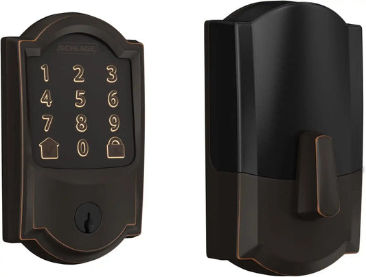 Schlage Encode Smart WiFi Deadbolt Lock with Camelot Trim, Aged Bronze