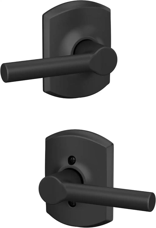 SCHLAGE Broadway Hall/Closet Passage Door Handle, Reversible, Matte Black