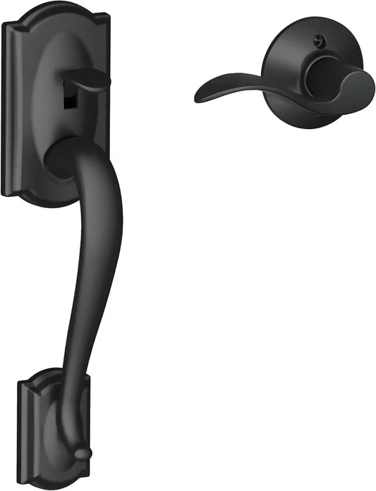SCHLAGE Camelot Entry Handleset, Right Hand Accent Lever, Matte Black