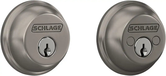 SCHLAGE B62N619 Deadbolt, Keyed 2 Sides, Satin Nickel