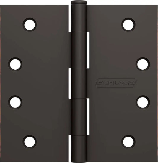 Schlage 4" Door Hinge with Square Corner in Aged Bronze (3-Pack)