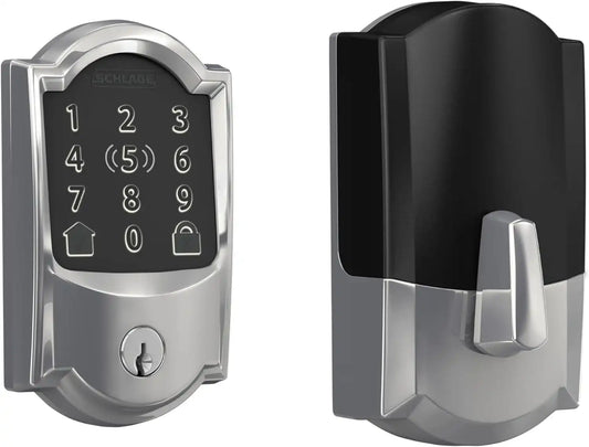 Schlage Encode Plus Smart WiFi Deadbolt Lock, Tap to Unlock, Bright Chrome