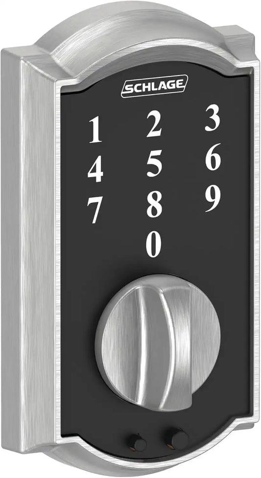 Schlage Touch Electronic Deadbolt Lock with Camelot Trim, Satin Chrome