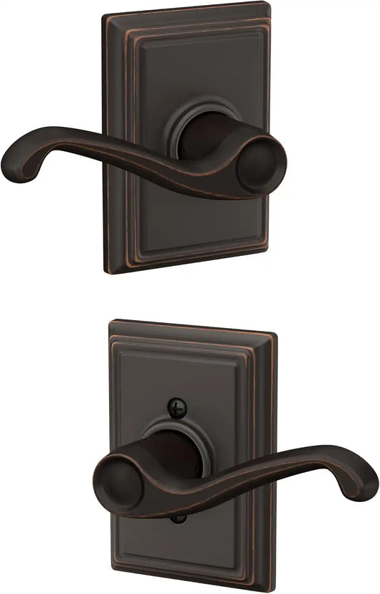 Schlage Flair Hall/Closet Passage Door Handle, Reversible, Aged Bronze