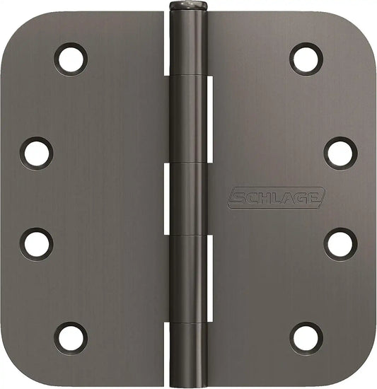 Schlage 4" Door Hinge with 5/8" Radius Round Corner in Black Stainless (3-Pack)