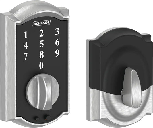 Schlage Touch Electronic Deadbolt Lock with Camelot Trim, Satin Chrome