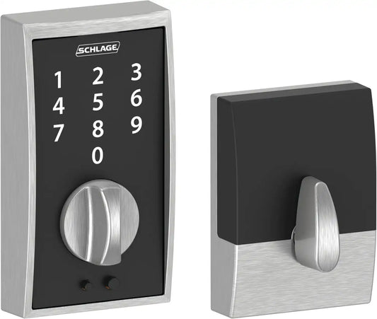 Schlage Touch Electronic Deadbolt Lock with Camelot Trim, Satin Chrome