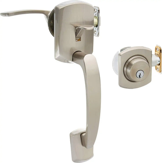 Schlage Lock Company F60GRW619MER(LH) Schlage Greenwich Active Door Handleset with Merano Left Hand Interior, Satin Nickel