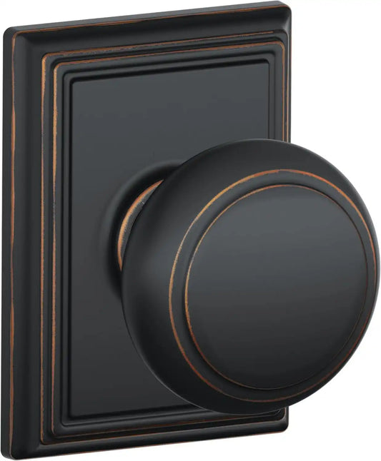 Schlage Andover Hall/Closet Passage Door Knob, Aged Bronze