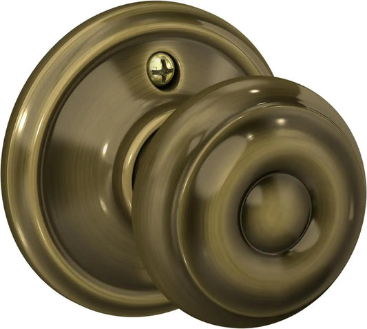 Schlage Georgian Non-Turning Dummy Door Knob, Antique Brass