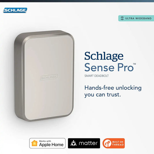 Schlage Sense Pro UWB Smart Deadbolt Lock, Hands-Free Unlock, Satin Nickel
