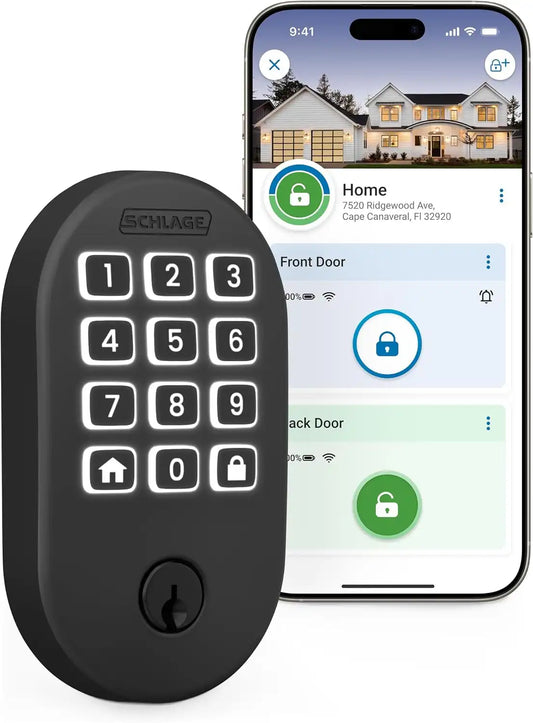Schlage Arrive Smart WiFi Deadbolt Lock with Remsen Trim, Matte Black