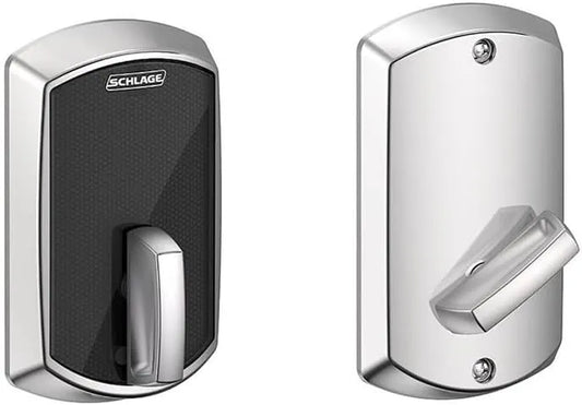 Schlage Residential BE467FGRW625 Greenwich Control Keyless Smart Fire Rated Deadbolt with 12398 Latch and 10116 Strike Bright Chrome Finish