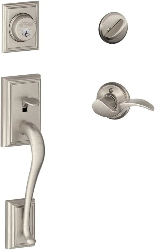 Addison Single Cylinder Handleset and Left Hand Avanti Lever, Satin Nickel (F60 ADD 619 AVA LH)