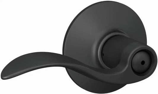Schlage F40 ACC 622 Accent Door Lever, Bed & Bath Privacy Lock, Matte Black