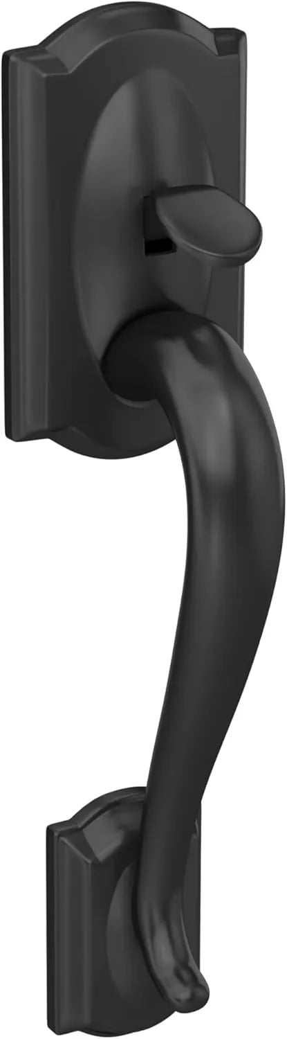 SCHLAGE Camelot Entry Handleset, Right Hand Accent Lever, Matte Black