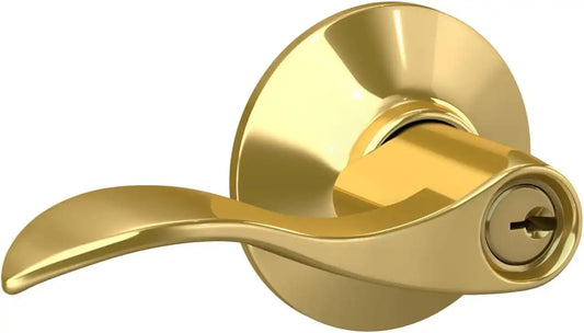 Schlage Accent Keyed Entry Door Handle, Reversible, Bright Brass, Standard (Pack of 8)