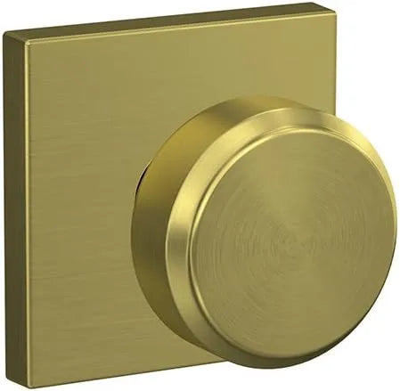 SCHLAGE Custom FC21 BWE 608 COL Bowery Knob with Collins Trim Hall-Closet and Bed-Bath Lock, Satin Brass