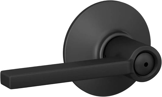SCHLAGE Latitude Bed/Bath Privacy Door Handle with Lock, Matte Black