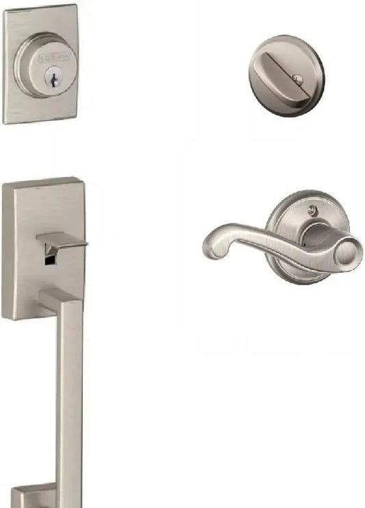 Schlage F60CEN619FLA(LH) Century Active Door Handleset with Flair Left Hand Interior, Satin Nickel