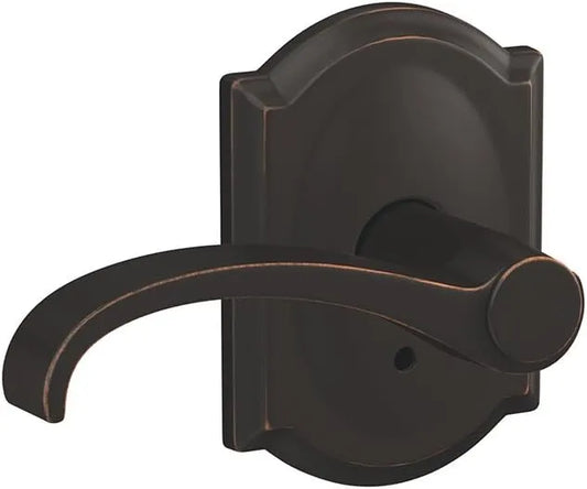 Schlage Custom FC21 WIT 716 CAM Whitney Lever with Camelot Trim Hall-Closet and Bed-Bath Lock, Aged Bronze