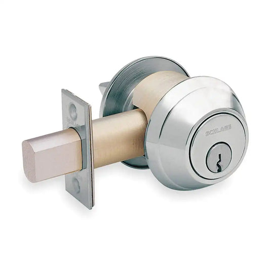 Schlage B660P-626 Grade 1 Deadbolt-Single Cylinder, 626 - Satin Chrome, 2-3/4" Backset, Non Handed, Steel; Zinc; Brass