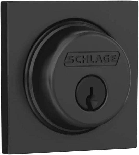 Schlage Collins Single Cylinder Front Door Deadbolt, Matte Black