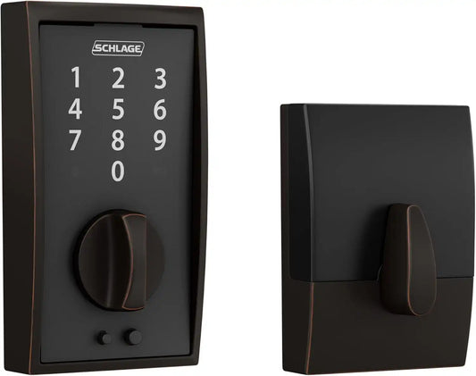 Schlage Touch Electronic Deadbolt Lock with Century Trim, Aged Bronze