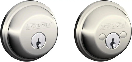 Schlage B62 N 618 Deadbolt with Standard Trim, Keyed 2 Sides, Highest Residential Security, Polished Nickel