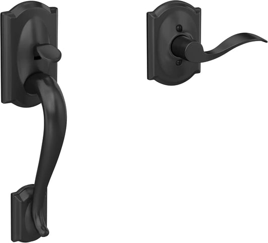 SCHLAGE Camelot Entry Handleset, Left Hand Accent Lever, Matte Black