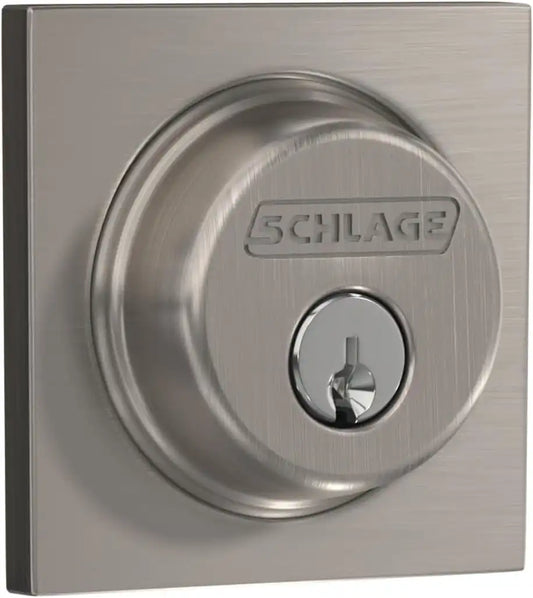 Schlage Collins Single Cylinder Front Door Deadbolt, Satin Nickel