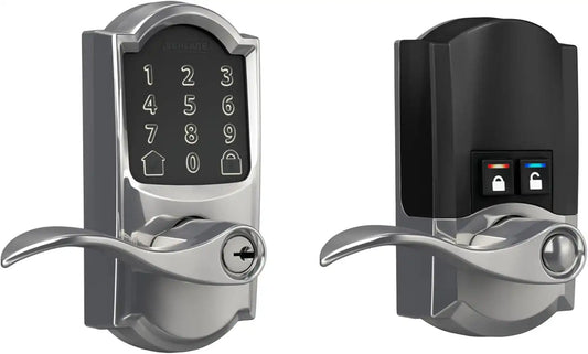 Schlage Encode Smart WiFi Lock, Lever Handle, Century Trim, Bright Chrome
